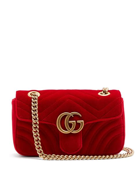 gucci marmont velvet mini red|Gucci Marmont velvet crossbody.